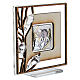 Quadro linea Genuine con angeli argento cornice legno 9x9 cm s3