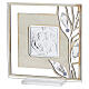 Quadro linea Genuine con angeli argento cornice legno 9x9 cm s4