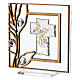 Quadretto Royal Angelo Custode cornice legno e bilaminato 10x10 cm s1
