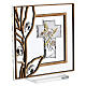 Quadretto Royal Angelo Custode cornice legno e bilaminato 10x10 cm s3