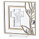 Quadretto Royal Angelo Custode cornice legno e bilaminato 10x10 cm s4