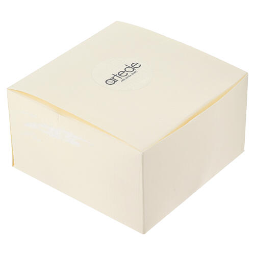Quadretto vetro Royal bilaminato argento Cristo preghiera 10x10 cm 5