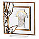 Quadretto vetro Royal bilaminato argento Cristo preghiera 10x10 cm s1