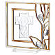 Quadretto vetro Royal bilaminato argento Cristo preghiera 10x10 cm s4