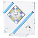 Quadretto Maiolica Prima Comunione celeste 10x10 cm s1