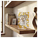 Cuadrito bilaminado cruz Ángel de la Guarda 10x7 cm vidrio motivo naranja s2