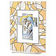 Sagrada Familia vidrio con bilaminado plata 20x15 cm motivo geométrico naranja s1