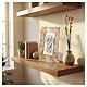 Sacra Famiglia vetro con bilaminato argento 20x15 cm decoro geometrico arancio s2