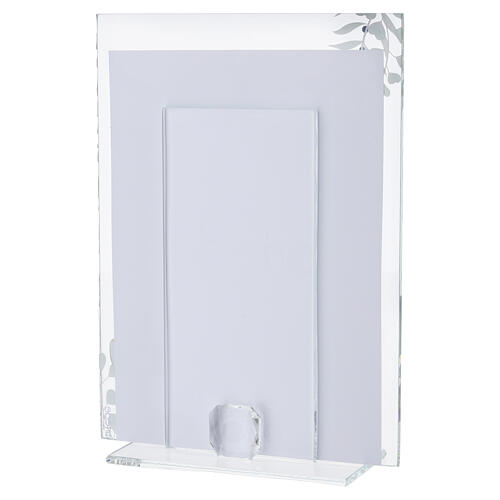Portafoto vetro decoro legno Prima Comunione 20x15 cm 4