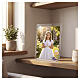 Portafoto vetro decoro legno Prima Comunione 20x15 cm s2