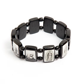Bracciali multimmagine legno: Bracciale multimmagine Maria nero