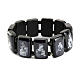 Holy bracelet Virgin Mary Jesus Saints images, black s5