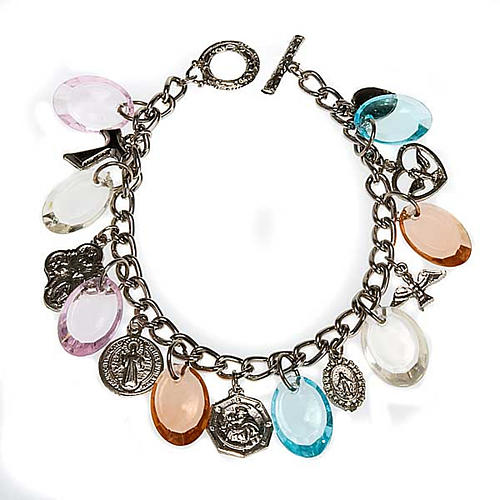 Bracelet with colored and silver medals 1