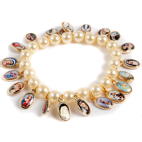 Golden pearl multi-image bracelet 1