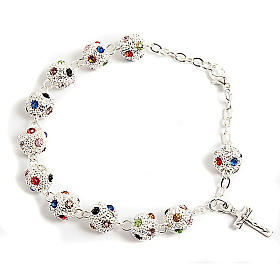 Metal and strass rosary bracelet