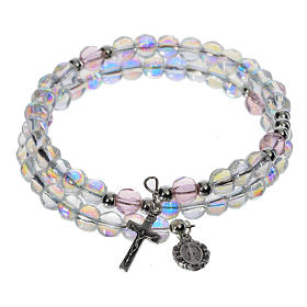 Spiralenförmiges Rosenkranz-Armband mit Glasperlen
