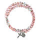 Bracciale rosario vetro molla rosa s1