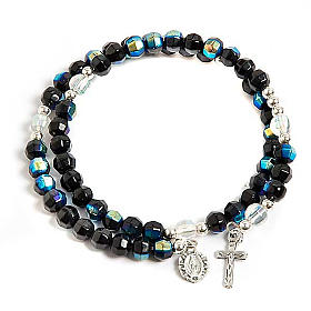 Black cristal spring rosary bracelet