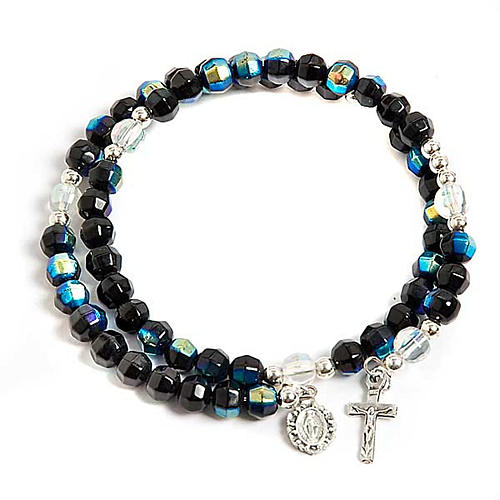 Black cristal spring rosary bracelet 1