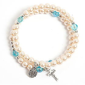 White pearlettes spring bracelet
