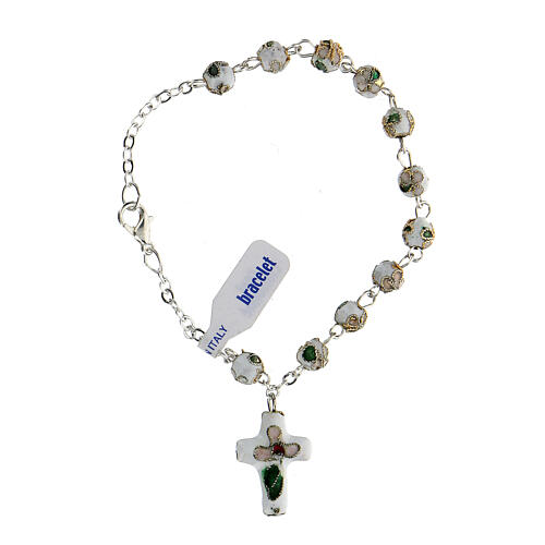 Pulsera decena Cloisonné blanco 2