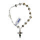 White cloisonnè rosary bracelet 6mm s2