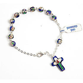 Dark blue cloisonnè rosary bracelet