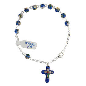 Blue cloisonnè rosary bracelet
