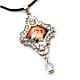 Pendant with image of Mother Mary, pearls and strass s5