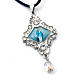 Pendant with image of Mother Mary, pearls and strass s6