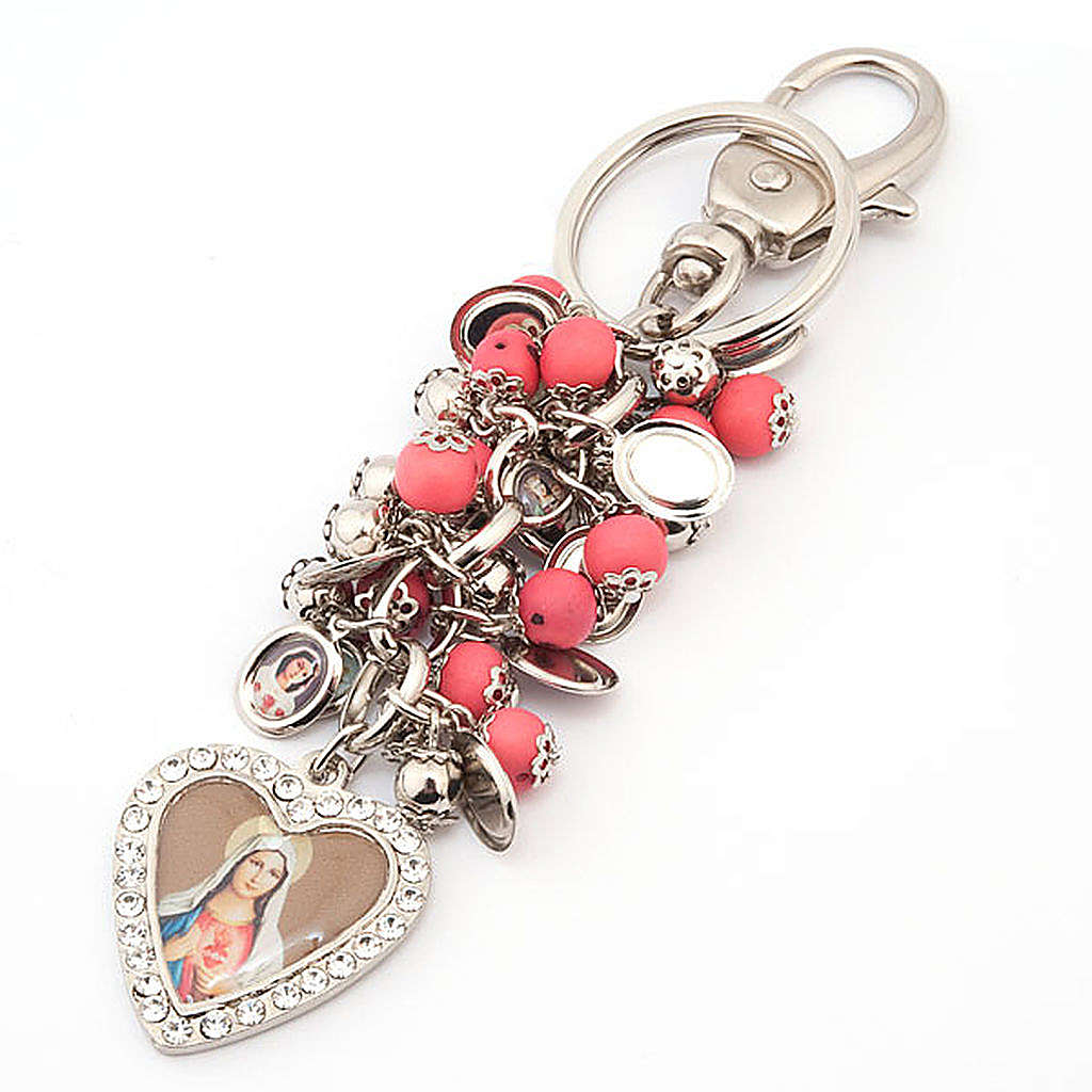 Keyring with heartshaped charms online sales on HOLYART.co.uk