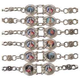 Pulseiras com Imagens Metal : Pulseira prateada Maria e Jesus Pulseiras com Imagens Metal : Pulseira prateada Maria e Jesus