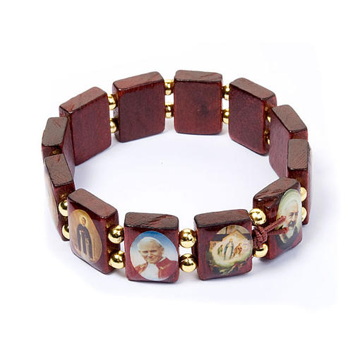 Glazed wood multi-image bracelet 1