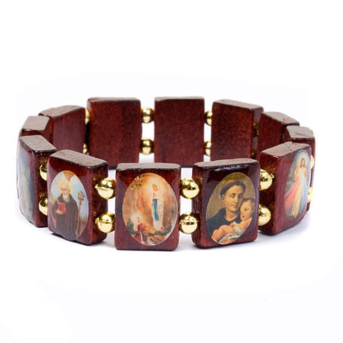 Glazed wood multi-image bracelet 2