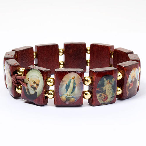 Glazed wood multi-image bracelet 3