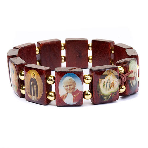 Glazed wood multi-image bracelet 4