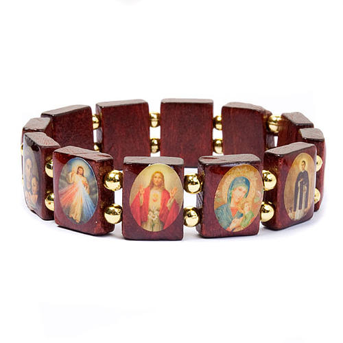 Glazed wood multi-image bracelet 5