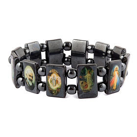 Oval multi-image hematite bracelet