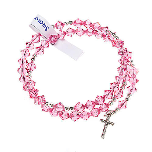 Silver rosary bracelet with strass 10