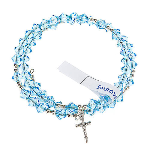 Silver rosary bracelet with strass 11