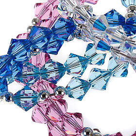 Pulseiras de Prata: Pulseira terço espiral Swarovski e prata 925 Pulseiras de Prata: Pulseira terço espiral Swarovski e prata 925