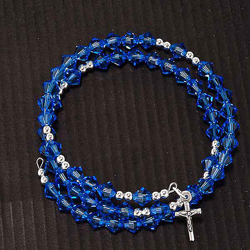 Silver rosary bracelet with strass 8