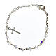 Silver decade rosary bracelet with strass s2