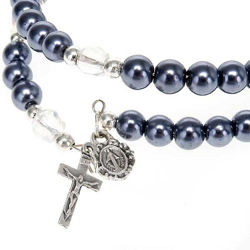 Rosary wrap around bracelet in faux hematite 3