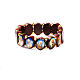 Golden pearls oval multi-image bracelet s1
