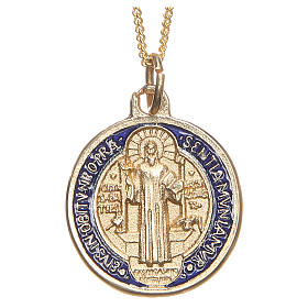 Wisiorek medalik świętego Benedykta, kolor złoty