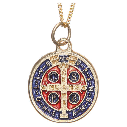 Wisiorek medalik świętego Benedykta, kolor złoty 2
