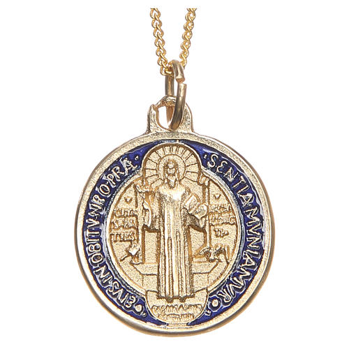 Emaille Made IN Italy San Benito Medalla Goldton Saint Benedict Cross-Lg 