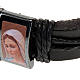 Multi-image hematite and leather bracelet s2