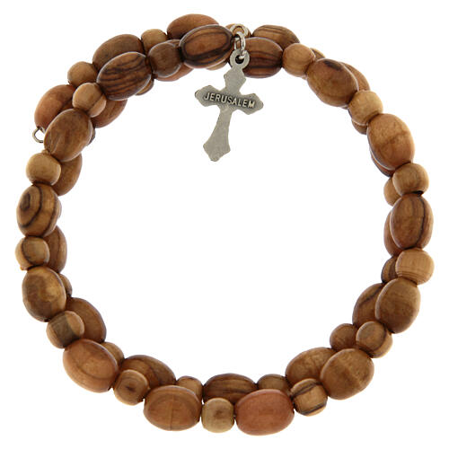 Bracelet avec ressort, bois d'olivier 2